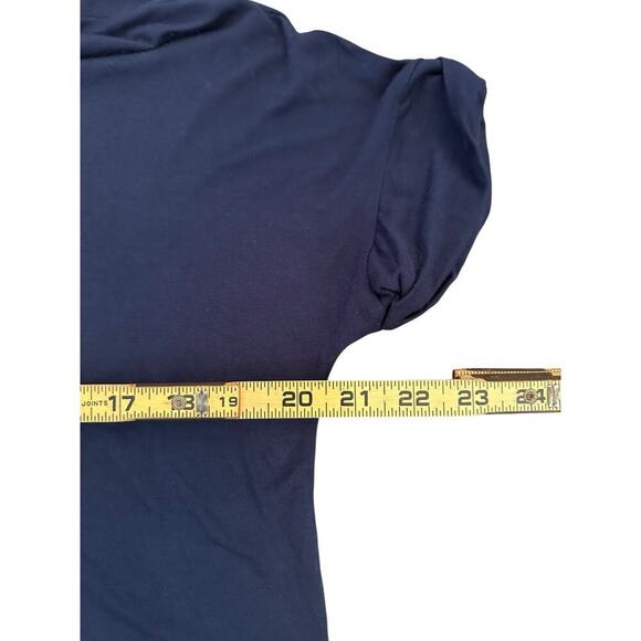 Michael Stars Women's Blue Crew Neck Twist Front T-Shirt Top Size XS - Picture 6 of 6